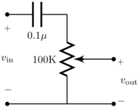 Volume control with hi-pass